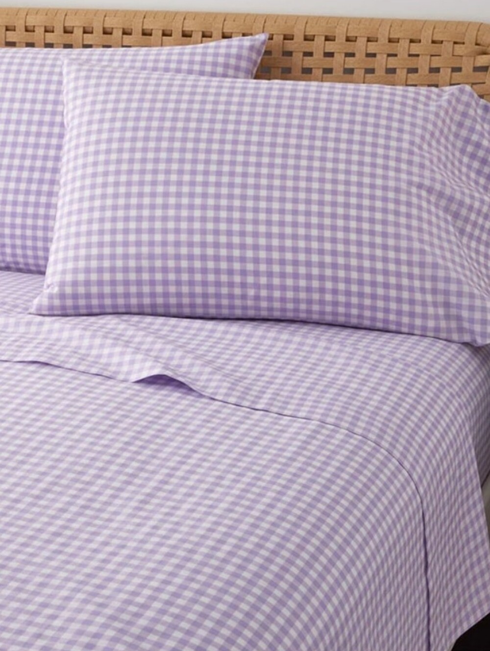 The Company Store Kids Gingham Classic Cool Organic Cotton Percale Bed Sheet Set